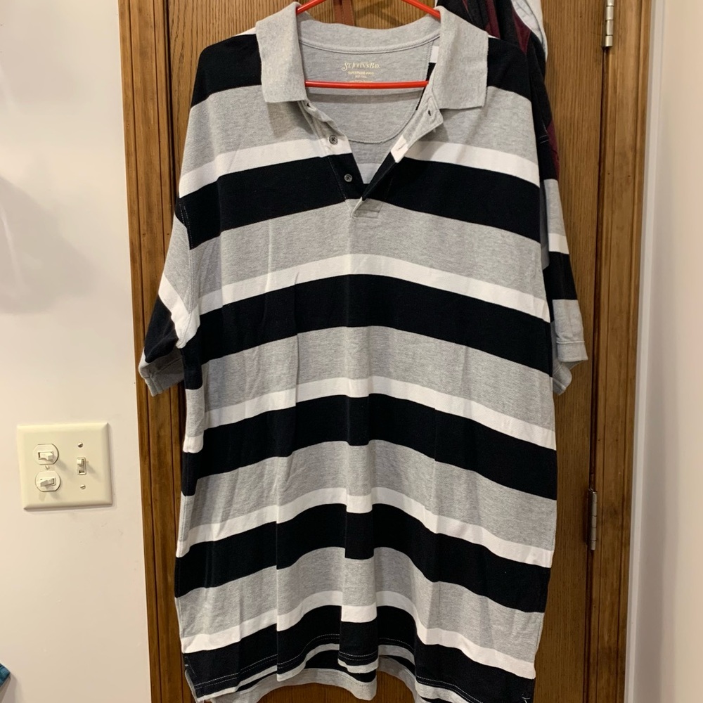 Men's St. Johns Bay striped polo, 2XLT